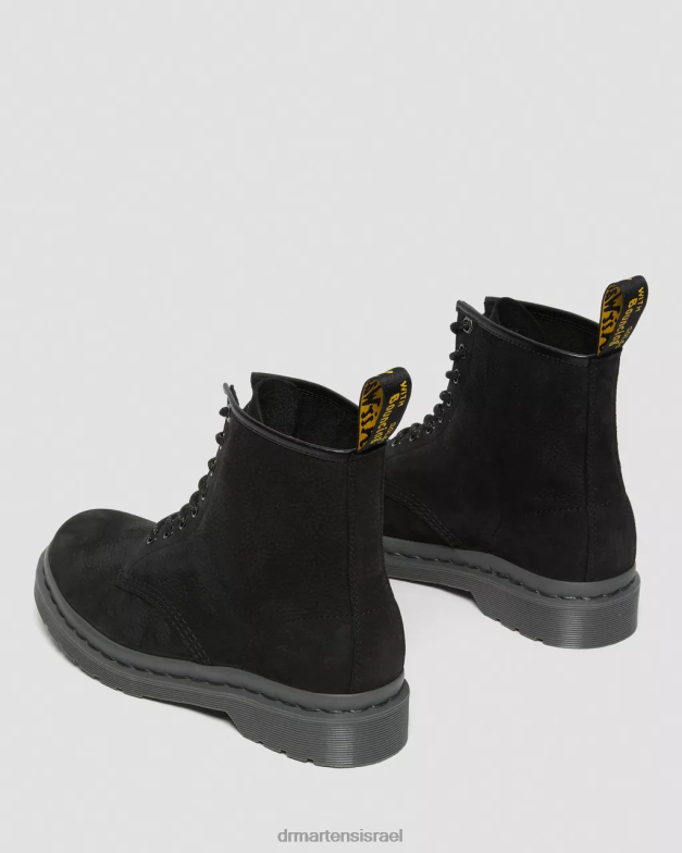 מגפי שרוכים מעור נובוק מונו 1460 Dr. Martens נובוק טחון שחור wp הַנעָלָה N8BB8107