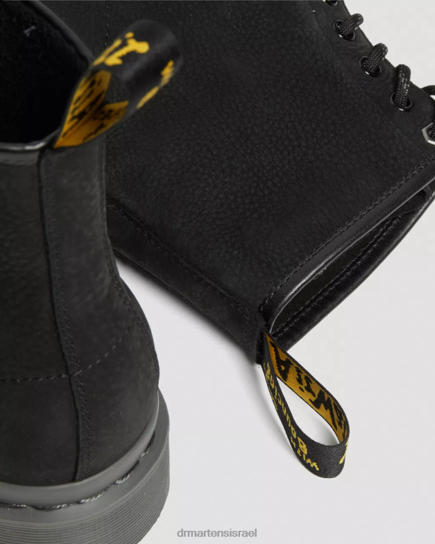 מגפי שרוכים מעור נובוק מונו 1460 Dr. Martens נובוק טחון שחור wp הַנעָלָה N8BB8107