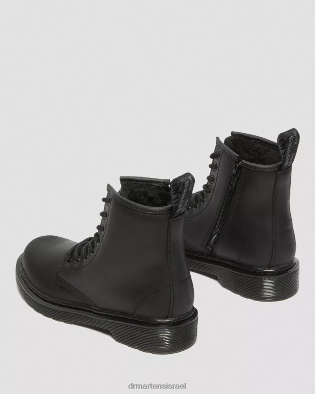 מגפי ג'וניור 1460 מצופים פרווה מלאכותית Dr. Martens הרפובליקה השחורה wp הַנעָלָה N8BB8433