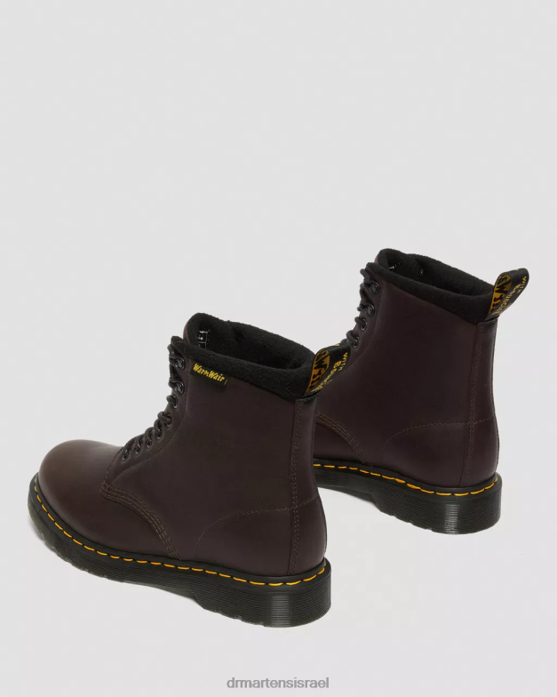 מגפי שרוכים מעור 1460 פסקל Dr. Martens גבורה חום כהה wp הַנעָלָה N8BB874