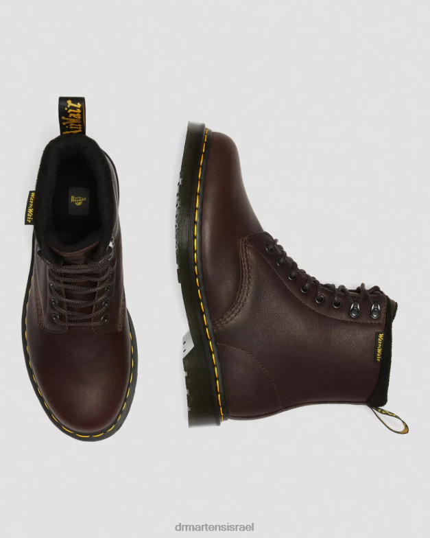מגפי שרוכים מעור 1460 פסקל Dr. Martens גבורה חום כהה wp הַנעָלָה N8BB874