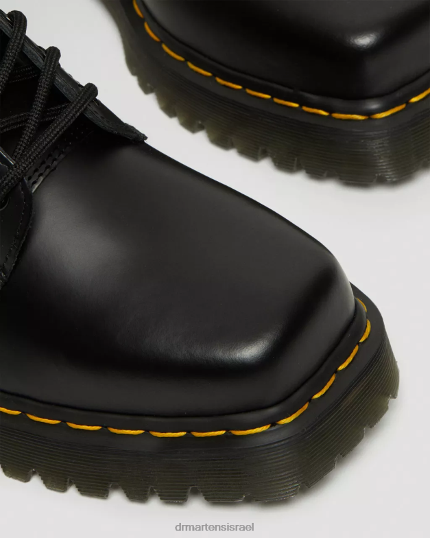 מגפי שרוכים מעור 1460 bex מרובע Dr. Martens שחור מלוטש חלק הַנעָלָה N8BB8150