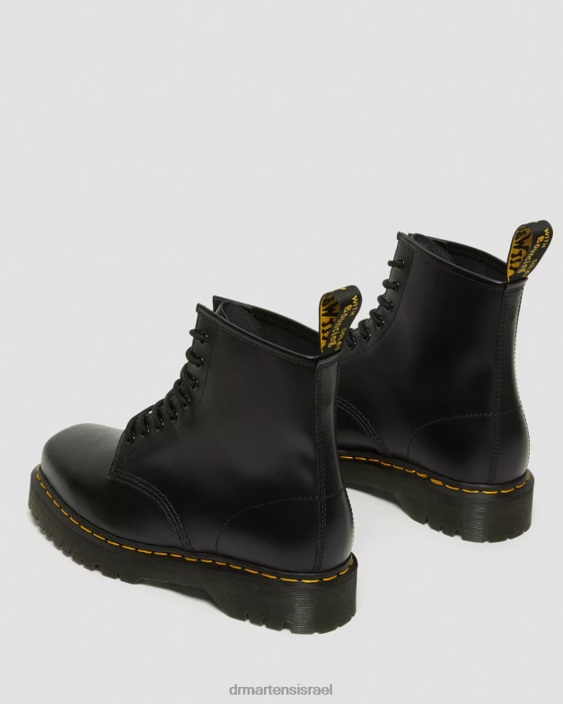 מגפי שרוכים מעור 1460 bex מרובע Dr. Martens שחור מלוטש חלק הַנעָלָה N8BB8150