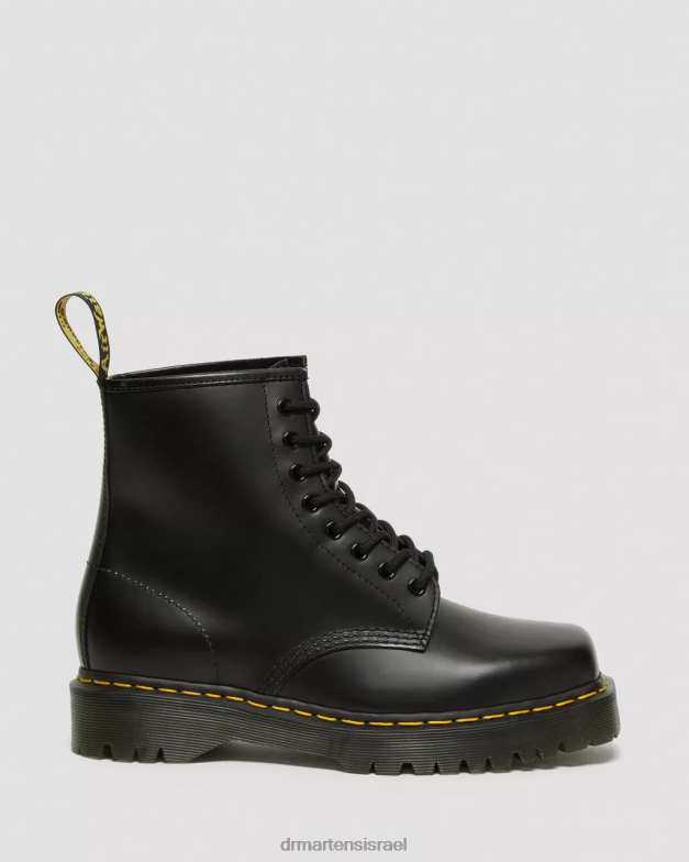 מגפי שרוכים מעור 1460 bex מרובע Dr. Martens שחור מלוטש חלק הַנעָלָה N8BB8150