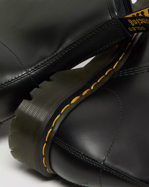מגפי שרוכים מעור 1460 bex מרובע Dr. Martens שחור מלוטש חלק הַנעָלָה N8BB8150