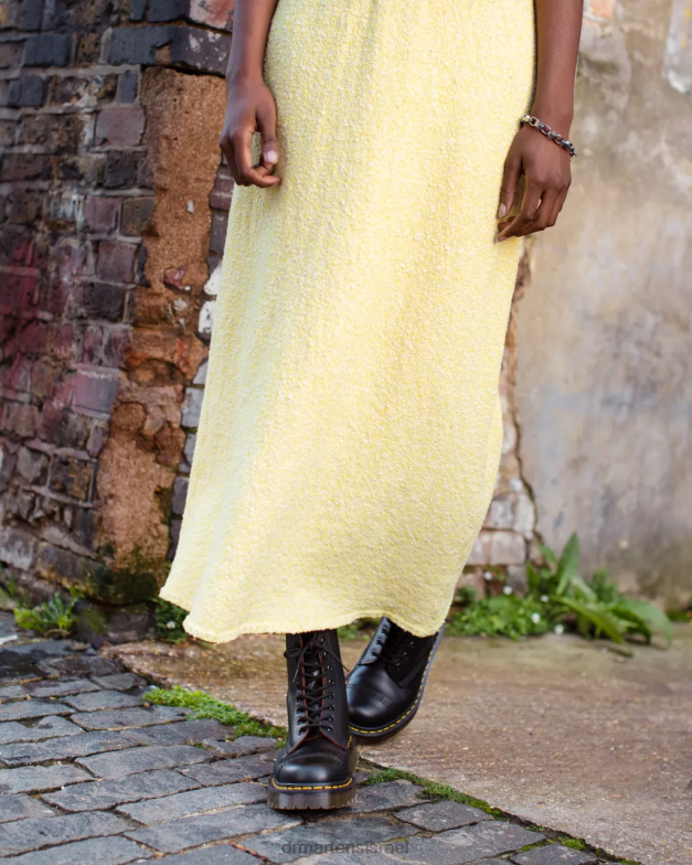 1460 bex תוצרת אנגליה מגפיים לשרוך כובע בוהן Dr. Martens קווילון שחור הַנעָלָה N8BB8182