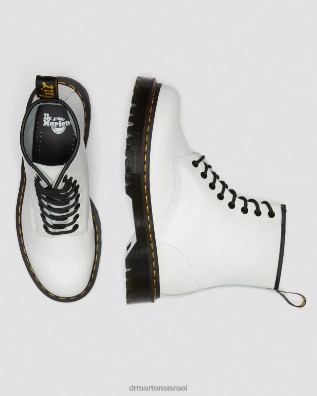 מגפי פלטפורמה מעור חלק 1460 bex Dr. Martens לבן חלק הַנעָלָה N8BB8183
