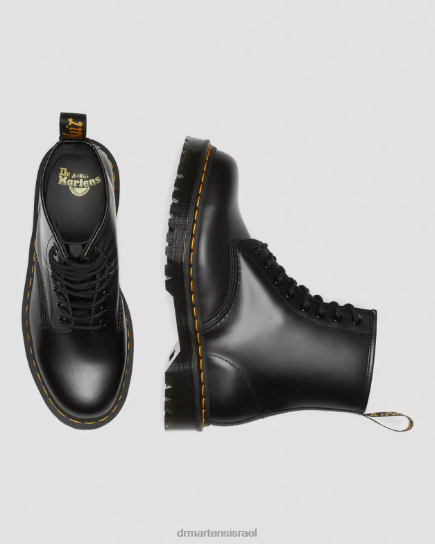 מגפי פלטפורמה מעור חלק 1460 bex Dr. Martens שחור חלק הַנעָלָה N8BB876