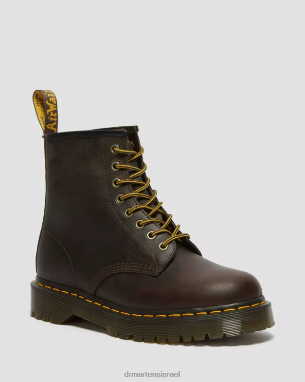 מגפי שרוכים מעור 1460 bex crazy horse Dr. Martens סוס משוגע חום כהה הַנעָלָה N8BB855