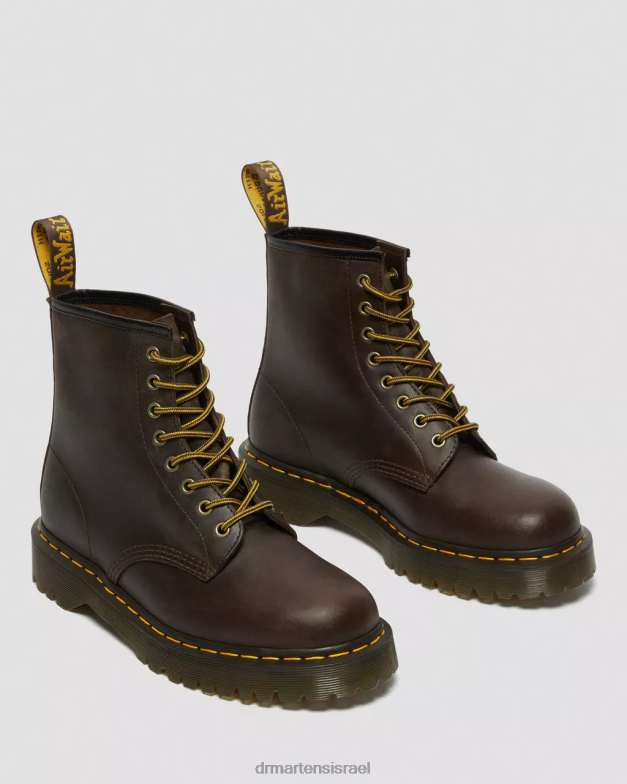 מגפי שרוכים מעור 1460 bex crazy horse Dr. Martens סוס משוגע חום כהה הַנעָלָה N8BB855