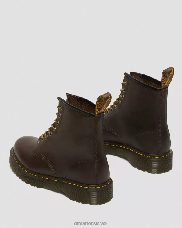 מגפי שרוכים מעור 1460 bex crazy horse Dr. Martens סוס משוגע חום כהה הַנעָלָה N8BB855