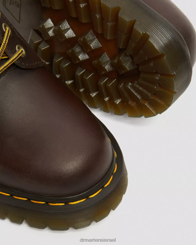 מגפי שרוכים מעור 1460 bex crazy horse Dr. Martens סוס משוגע חום כהה הַנעָלָה N8BB855