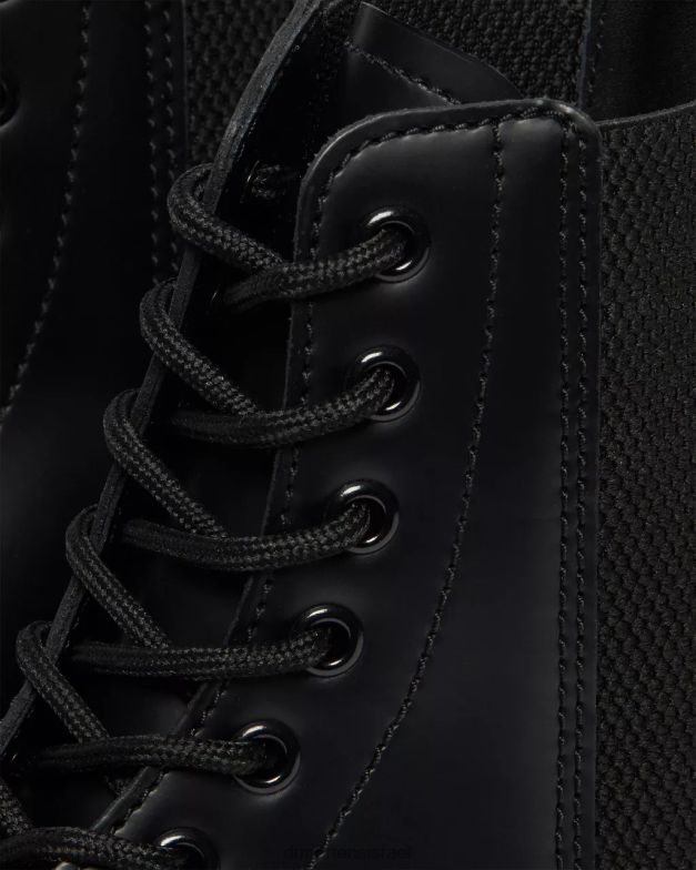 מגפי שרוכים מעור חלק 1460 harper Dr. Martens שחור חלק הַנעָלָה N8BB8111