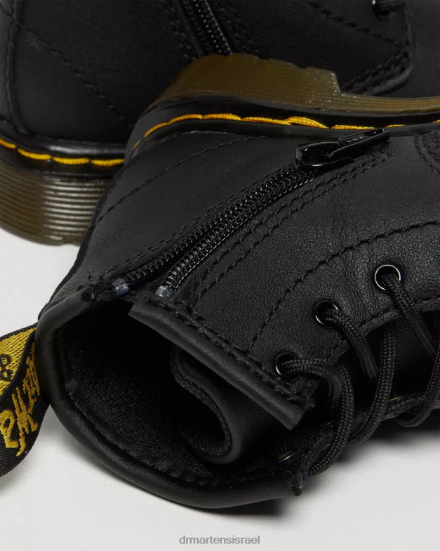 מגפי שרוכים מעור לתינוק 1460 softy t Dr. Martens שחור softy t הַנעָלָה N8BB8392