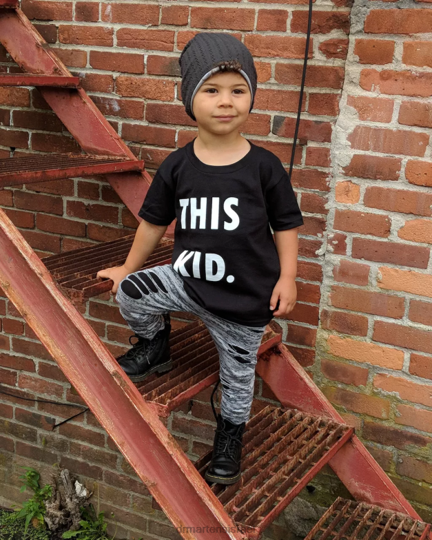 מגפי שרוכים מעור פעוט 1460 softy t Dr. Martens שחור softy t הַנעָלָה N8BB8401