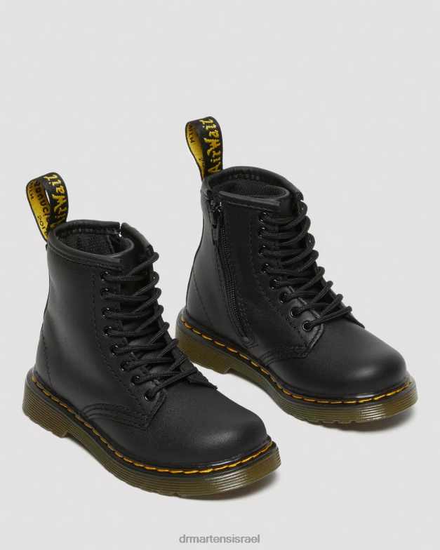 מגפי שרוכים מעור פעוט 1460 softy t Dr. Martens שחור softy t הַנעָלָה N8BB8401