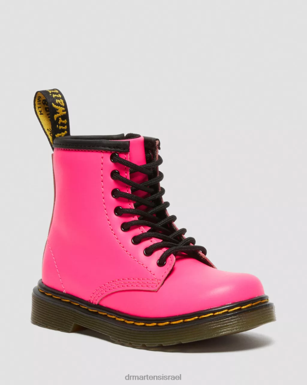 מגפי שרוכים מעור פעוט 1460 softy t Dr. Martens ורוד softy t הַנעָלָה N8BB8423
