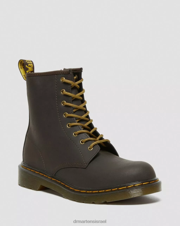 מגפי שרוכים מעור נוער 1460 wildhorse Dr. Martens סוס בר בגוון חום כהה הַנעָלָה N8BB8462