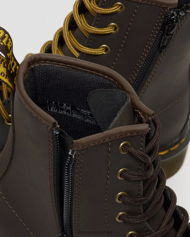 מגפי שרוכים מעור נוער 1460 wildhorse Dr. Martens סוס בר בגוון חום כהה הַנעָלָה N8BB8462