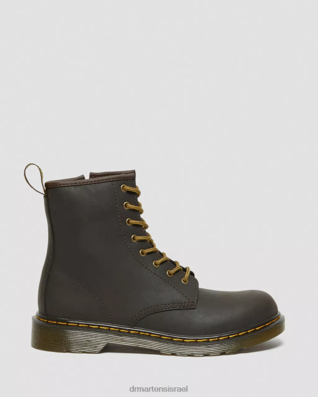 מגפי שרוכים מעור נוער 1460 wildhorse Dr. Martens סוס בר בגוון חום כהה הַנעָלָה N8BB8462