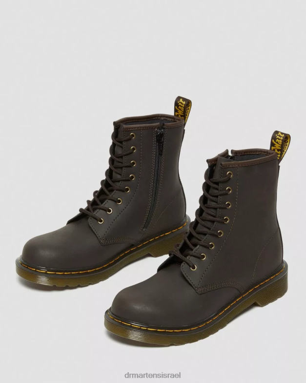 מגפי שרוכים מעור נוער 1460 wildhorse Dr. Martens סוס בר בגוון חום כהה הַנעָלָה N8BB8462