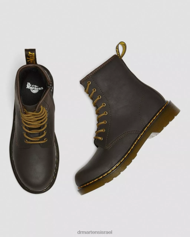 מגפי שרוכים מעור נוער 1460 wildhorse Dr. Martens סוס בר בגוון חום כהה הַנעָלָה N8BB8462