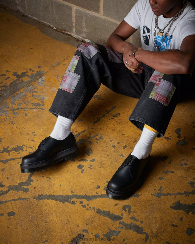 נעלי פלטפורמה טבעוניות 1461 מונו פליקס Dr. Martens פליקס שחור לשפשף הַנעָלָה N8BB8223