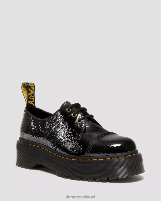 1461 נעלי פלטפורמה מעור פטנט במצוקה Dr. Martens פטנט במצוקה שחור הַנעָלָה N8BB8234