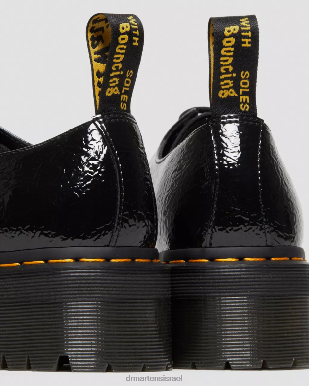 1461 נעלי פלטפורמה מעור פטנט במצוקה Dr. Martens פטנט במצוקה שחור הַנעָלָה N8BB8234