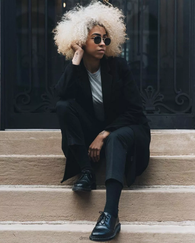 נעלי אוקספורד מעור חלק מונו 1461 Dr. Martens שחור חלק הַנעָלָה N8BB8282