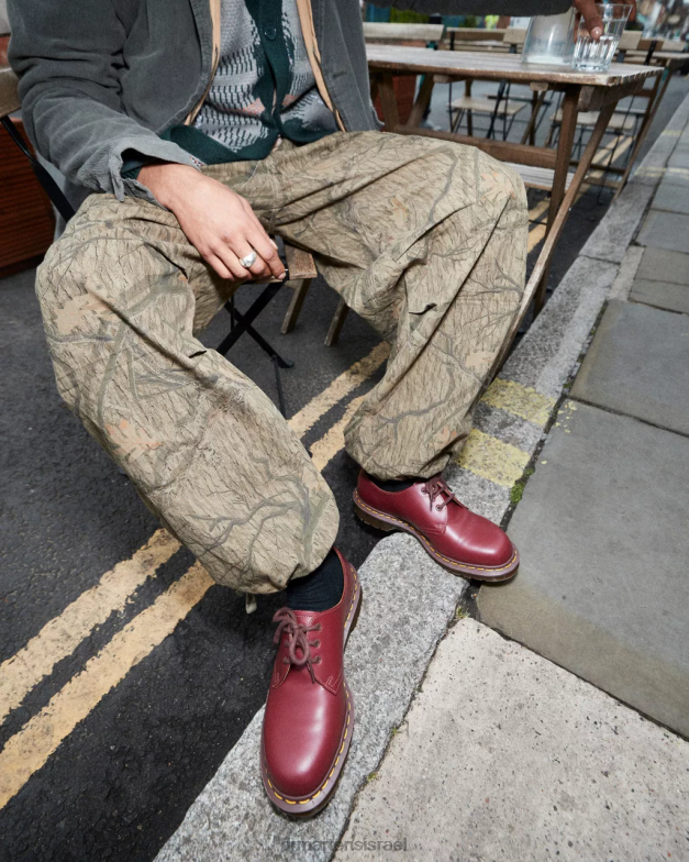 1461 וינטג' תוצרת אנגליה נעלי אוקספורד Dr. Martens קווילון אדום הַנעָלָה N8BB8283