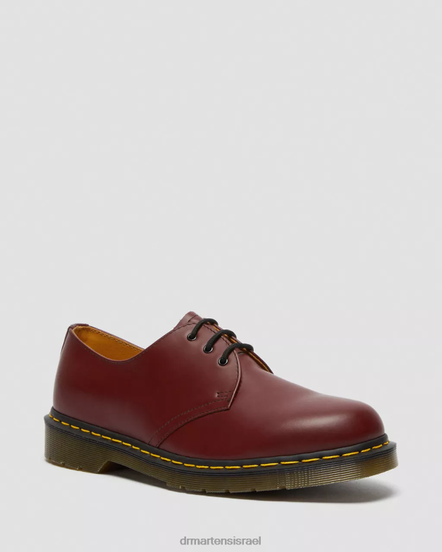 נעלי אוקספורד מעור חלק 1461 Dr. Martens אדום דובדבן חלק הַנעָלָה N8BB8285