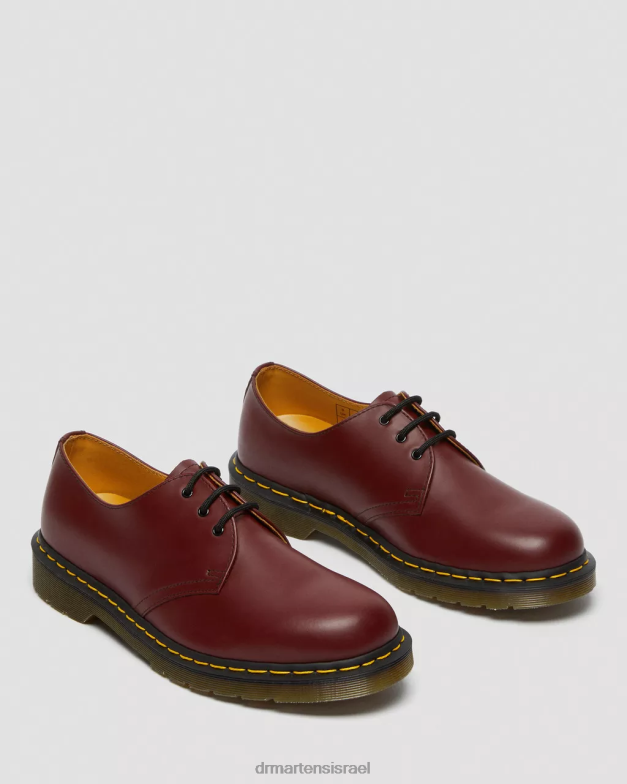 נעלי אוקספורד מעור חלק 1461 Dr. Martens אדום דובדבן חלק הַנעָלָה N8BB8285