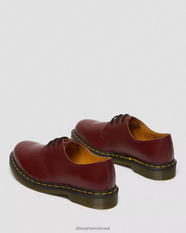 נעלי אוקספורד מעור חלק 1461 Dr. Martens אדום דובדבן חלק הַנעָלָה N8BB8285