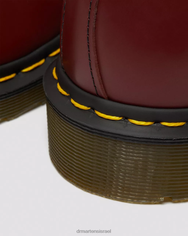 נעלי אוקספורד מעור חלק 1461 Dr. Martens אדום דובדבן חלק הַנעָלָה N8BB8285