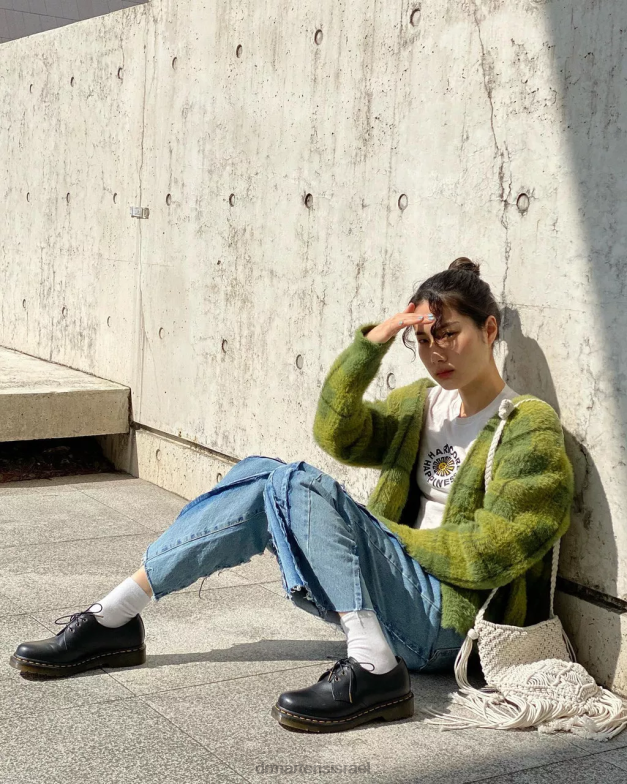 נעלי אוקספורד מעור נאפה 1461 Dr. Martens נאפה שחורה הַנעָלָה N8BB8288