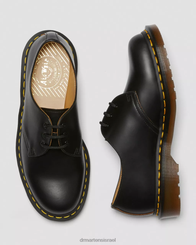 1461 וינטג' תוצרת אנגליה נעלי אוקספורד Dr. Martens קווילון שחור הַנעָלָה N8BB8289