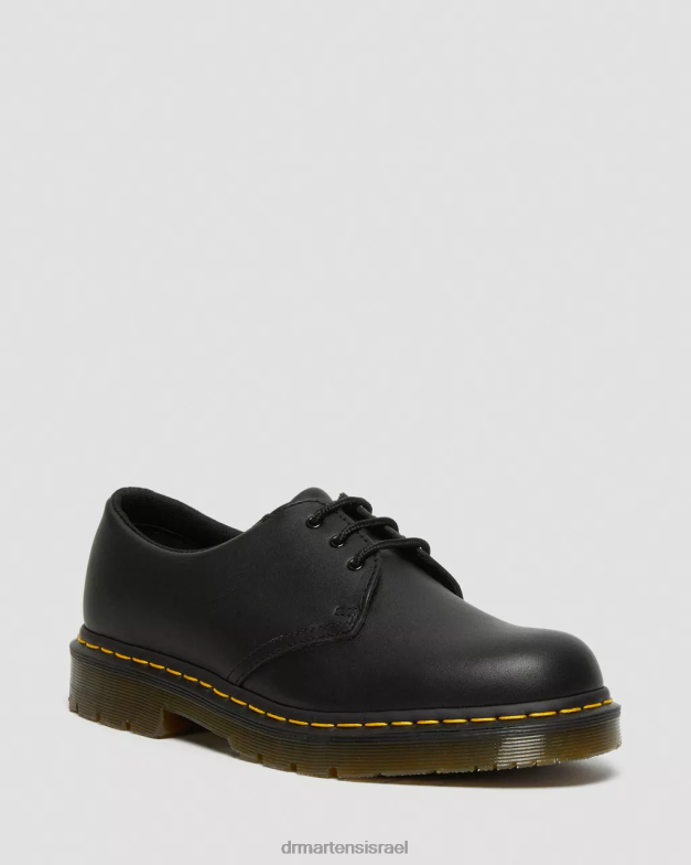 נעלי אוקספורד מעור 1461 חסינות החלקה Dr. Martens דגן מלא תעשייתי שחור הַנעָלָה N8BB8297