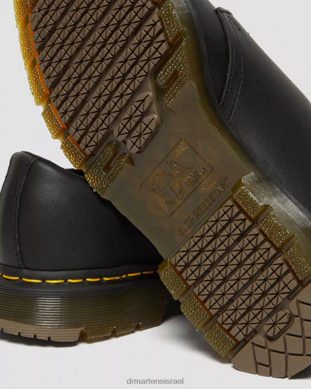 נעלי אוקספורד מעור 1461 חסינות החלקה Dr. Martens דגן מלא תעשייתי שחור הַנעָלָה N8BB8297