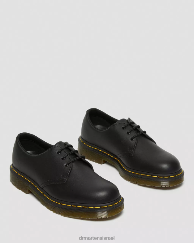 נעלי אוקספורד מעור 1461 חסינות החלקה Dr. Martens דגן מלא תעשייתי שחור הַנעָלָה N8BB8297