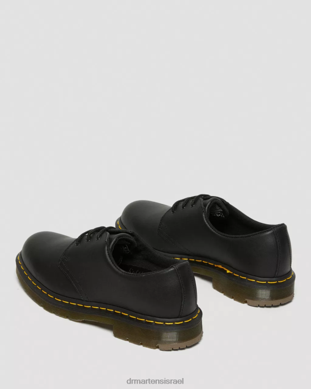 נעלי אוקספורד מעור 1461 חסינות החלקה Dr. Martens דגן מלא תעשייתי שחור הַנעָלָה N8BB8297