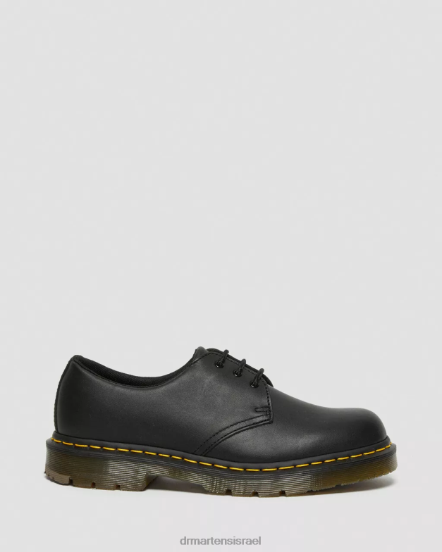 נעלי אוקספורד מעור 1461 חסינות החלקה Dr. Martens דגן מלא תעשייתי שחור הַנעָלָה N8BB8297