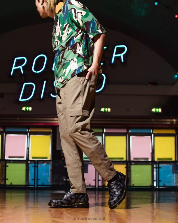 נעלי אוקספורד בהדפס נמר מעוות 1461 Dr. Martens נמר שחור מעוות הַנעָלָה N8BB8299