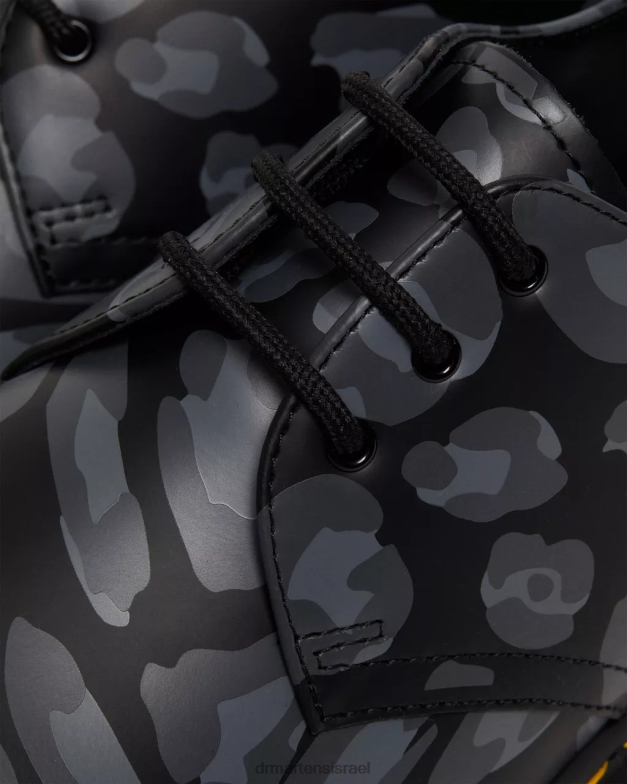 נעלי אוקספורד בהדפס נמר מעוות 1461 Dr. Martens נמר שחור מעוות הַנעָלָה N8BB8299