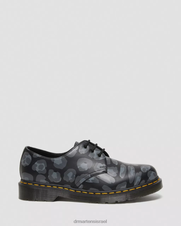 נעלי אוקספורד בהדפס נמר מעוות 1461 Dr. Martens נמר שחור מעוות הַנעָלָה N8BB8299