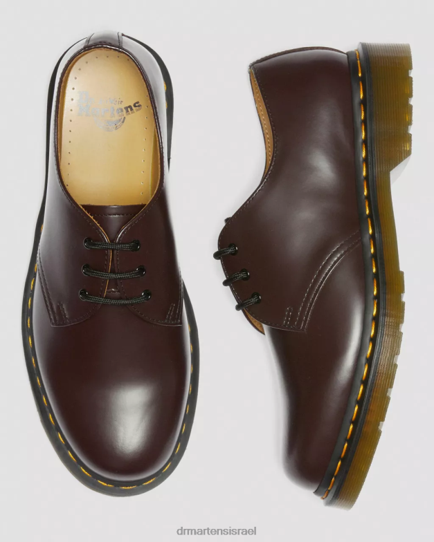 נעלי אוקספורד מעור חלק 1461 Dr. Martens חלק בורדו הַנעָלָה N8BB8300