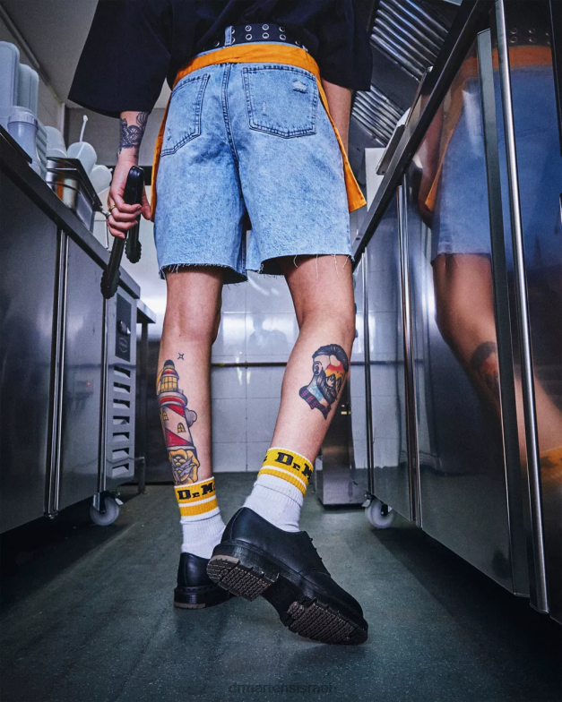 נעלי אוקספורד 1461 מונו חסינות החלקה Dr. Martens דגן מלא תעשייתי שחור הַנעָלָה N8BB8306