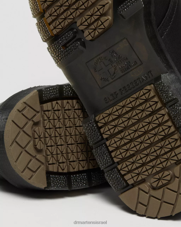 נעלי אוקספורד 1461 מונו חסינות החלקה Dr. Martens דגן מלא תעשייתי שחור הַנעָלָה N8BB8306
