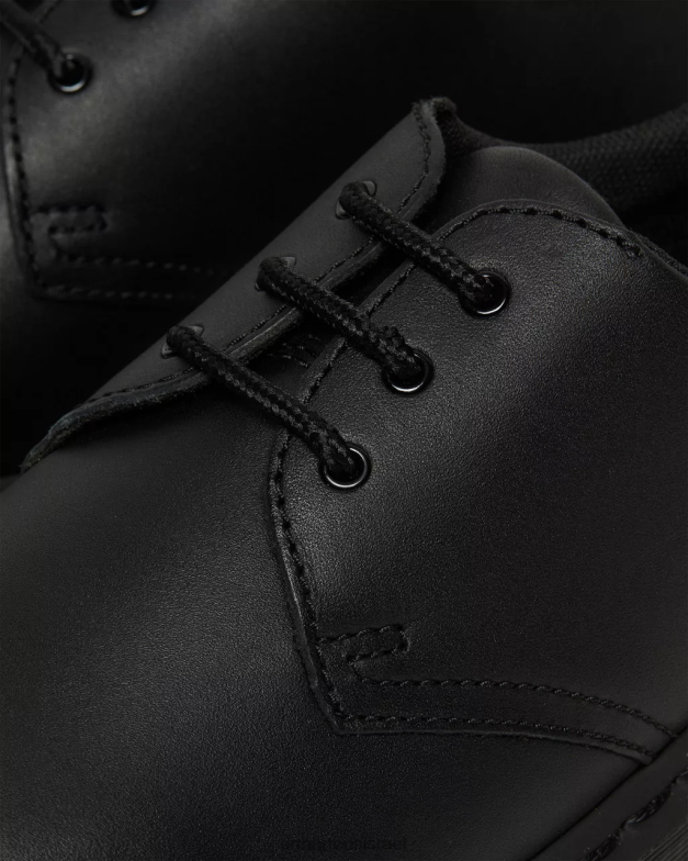 נעלי אוקספורד 1461 מונו חסינות החלקה Dr. Martens דגן מלא תעשייתי שחור הַנעָלָה N8BB8306