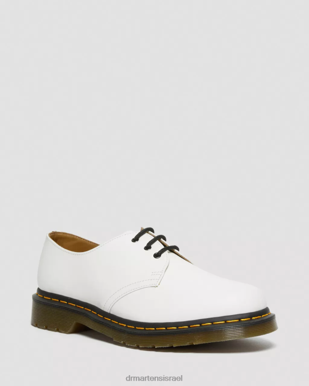 נעלי אוקספורד מעור חלק 1461 Dr. Martens לבן חלק הַנעָלָה N8BB8307